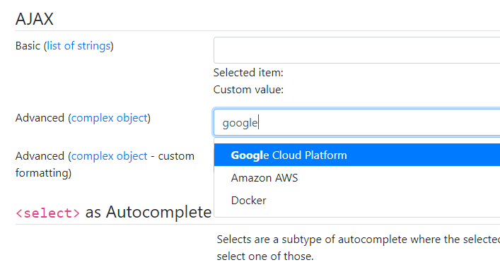 Bootstrap 4/3 Autocomplete